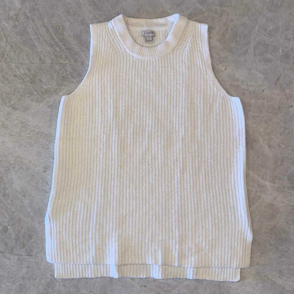 J Crew Sleeveless Sweater Tunic Cream Size small